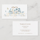 Carte De Rendez-vous Elégant Optométriste Floral Lunettes de vue Nomina (Devant / Derrière)