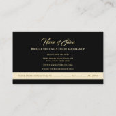 Carte De Rendez-vous Elégant Parties scintillant or Hourglass cheveux e (Dos)