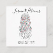 Carte De Rendez-vous Élégant Pastel Bride Cheveux Vave Style Floral (Devant)