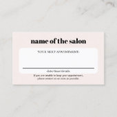 Carte De Rendez-vous Elégant Pastel Pastel Bold Beauty Salon (Devant)