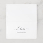 Carte De Rendez-vous Elegant Personalized Wedding Place Card – Simple (Extérieur déplié)