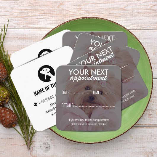 Carte De Rendez-vous Elegant Pet Care Appointment Card with Logo