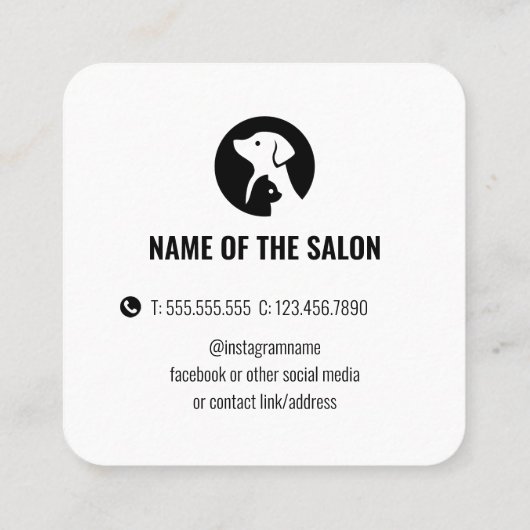 Carte De Rendez-vous Elegant Pet Care Appointment Card with Logo (Dos)