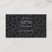 Carte De Rendez-vous Élégant point de panthère noir (Dos)