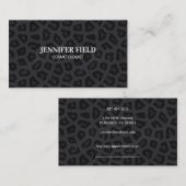 Carte De Rendez-vous Élégant point de panthère noir (Devant / Derrière)