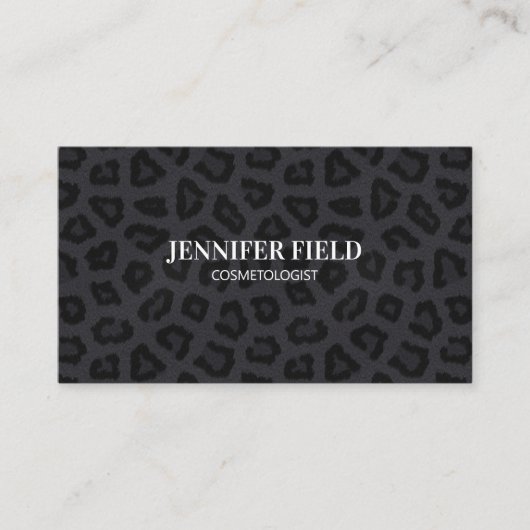 Carte De Rendez-vous Élégant point de panthère noir (Devant)