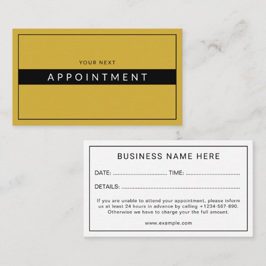 Carte De Rendez-vous Élégant Professionnel Raffiné (Devant / Derrière)