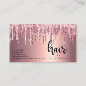 Carte De Rendez-vous Elégant rose en cuivre en or parties scintillant (Dos)