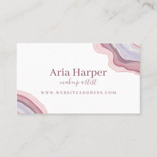 Carte De Rendez-vous Elégant rose et violet Geode Gold Parties scintill (Dos)