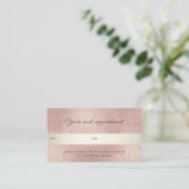 Carte De Rendez-vous Élégant Rose Gold Shimmer Professional (Debout devant)
