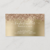 Carte De Rendez-vous Elégant rose or parties scintillant maquillage & c (Dos)