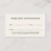 Carte De Rendez-vous Elégant Salon de Beauté Beige Gris Foncé (Devant)