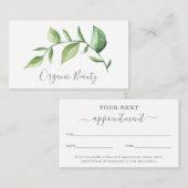 Carte De Rendez-vous Elégant Salon de Beauté Simple et Verdure (Devant / Derrière)