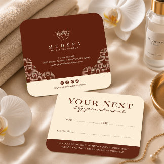 Carte De Rendez-vous Élégant Salon d'Esthétique en Terracotta Spa Bien-