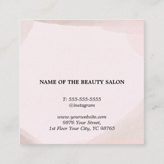 Carte De Rendez-vous Elégant Salon Pastel Texture (Dos)