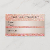Carte De Rendez-vous Elégant salon rose de glitterie or glittery (Dos)