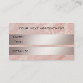 Carte De Rendez-vous Elégant salon rose en marbre doré (Dos)