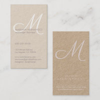 Élégant Script Monogram Blush Pink Kraft Vertical