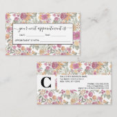 Carte De Rendez-vous Elégante aquarelle rose jaune doré (Devant / Derrière)