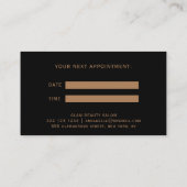 Carte De Rendez-vous Elégante coiffeuse coiffeuse en or noir (Dos)