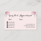 Carte De Rendez-vous Elégante coiffeuse rose en cuivre (Dos)