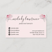 Carte De Rendez-vous Elégante coiffeuse rose en cuivre (Dos)