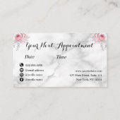 Carte De Rendez-vous Elégante coiffeuse rose en cuivre (Dos)