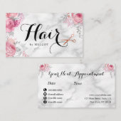 Carte De Rendez-vous Elégante coiffeuse rose en cuivre (Devant / Derrière)