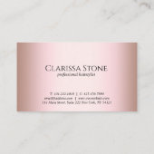 Carte De Rendez-vous Elégante coupe-cheveux rose d'or (Dos)