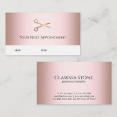 Carte De Rendez-vous Elégante coupe-cheveux rose d'or (Devant / Derrière)