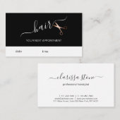 Carte De Rendez-vous Elégante coupe-cheveux rose d'or (Devant / Derrière)