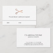 Carte De Rendez-vous Elégante coupe-cheveux rose d'or (Devant / Derrière)