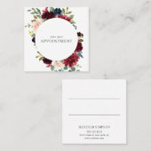 Carte De Rendez-vous Elégante flûte marine Bleue Bourgogne (Devant / Derrière)