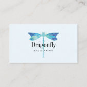 Carte De Rendez-vous Elégante libellule d'aquarelle bleu et aqua (Dos)