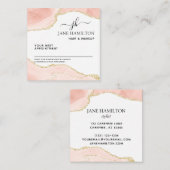 Carte De Rendez-vous Élégante Parties scintillant marbre Agate affaires (Devant / Derrière)