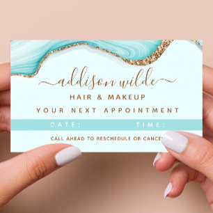 Carte De Rendez-vous Elégante Parties scintillant or Bleu Marbre Agate