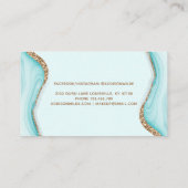 Carte De Rendez-vous Elégante Parties scintillant or Bleu Marbre Agate (Dos)