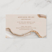 Carte De Rendez-vous Elégante Parties scintillant Or Marbre Agate Moder (Dos)