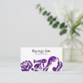 Carte De Rendez-vous Elégante Parties scintillant violet Floral Coiffeu (Debout devant)