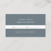 Carte De Rendez-vous EMELIA Minimal Blue Rustic Small Business Rappel (Dos)