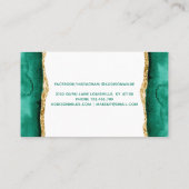 Carte de rendez-vous Emerald Green and Gold Waterc (Dos)