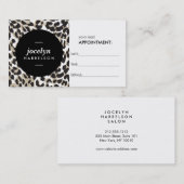Carte de rendez-vous Empreinte de léopard chic et  (Devant / Derrière)