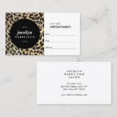 Carte De Rendez-vous Empreinte de léopard d'or chic et élégant (Devant / Derrière)