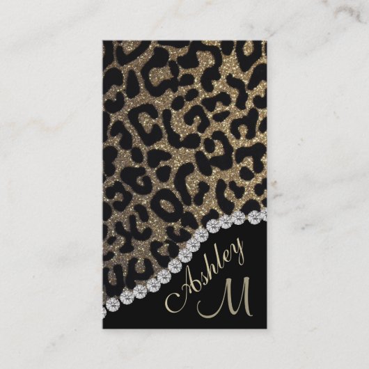 Carte De Rendez-vous Empreinte de léopard Glam Monogram (Devant)