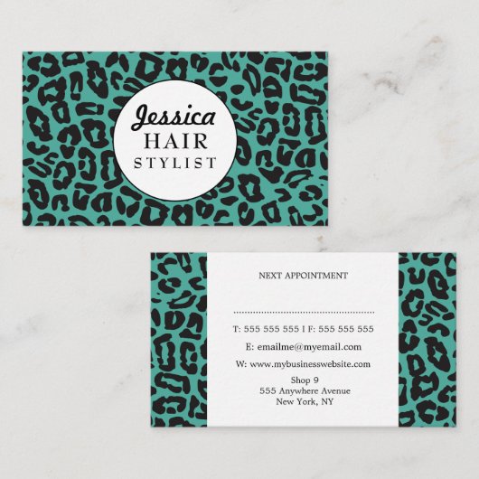 Carte de rendez-vous Empreinte de léopard Modern S (Devant / Derrière)
