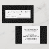 Carte De Rendez-vous Empreinte de léopard noir minimal moderne (Devant / Derrière)