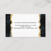 Carte de rendez-vous en Aquarelle Noire et Or (Dos)