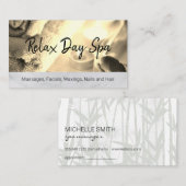 Carte de rendez-vous en bois bambou Spa de jour (Devant / Derrière)