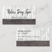 Carte de rendez-vous en bois bambou Spa de jour (Devant / Derrière)
