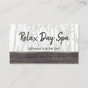 Carte de rendez-vous en bois bambou Spa de jour